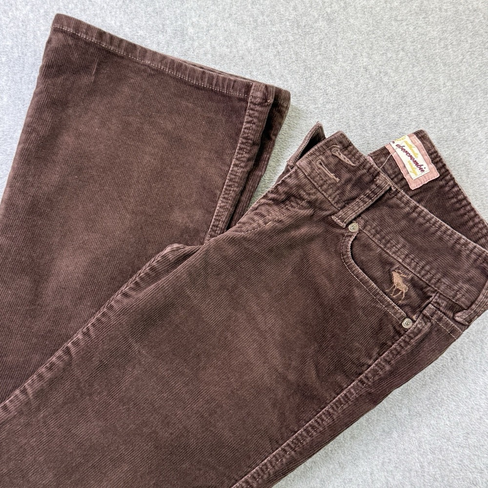Abercrombie‎ Vintage Corduroy Pants Brown 16 Slim Stretch Y2K A&F